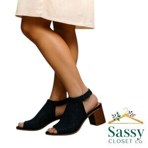 FRANCO SARTO Comfort Heels – Black T-Strap, New with Tags, Sz 8